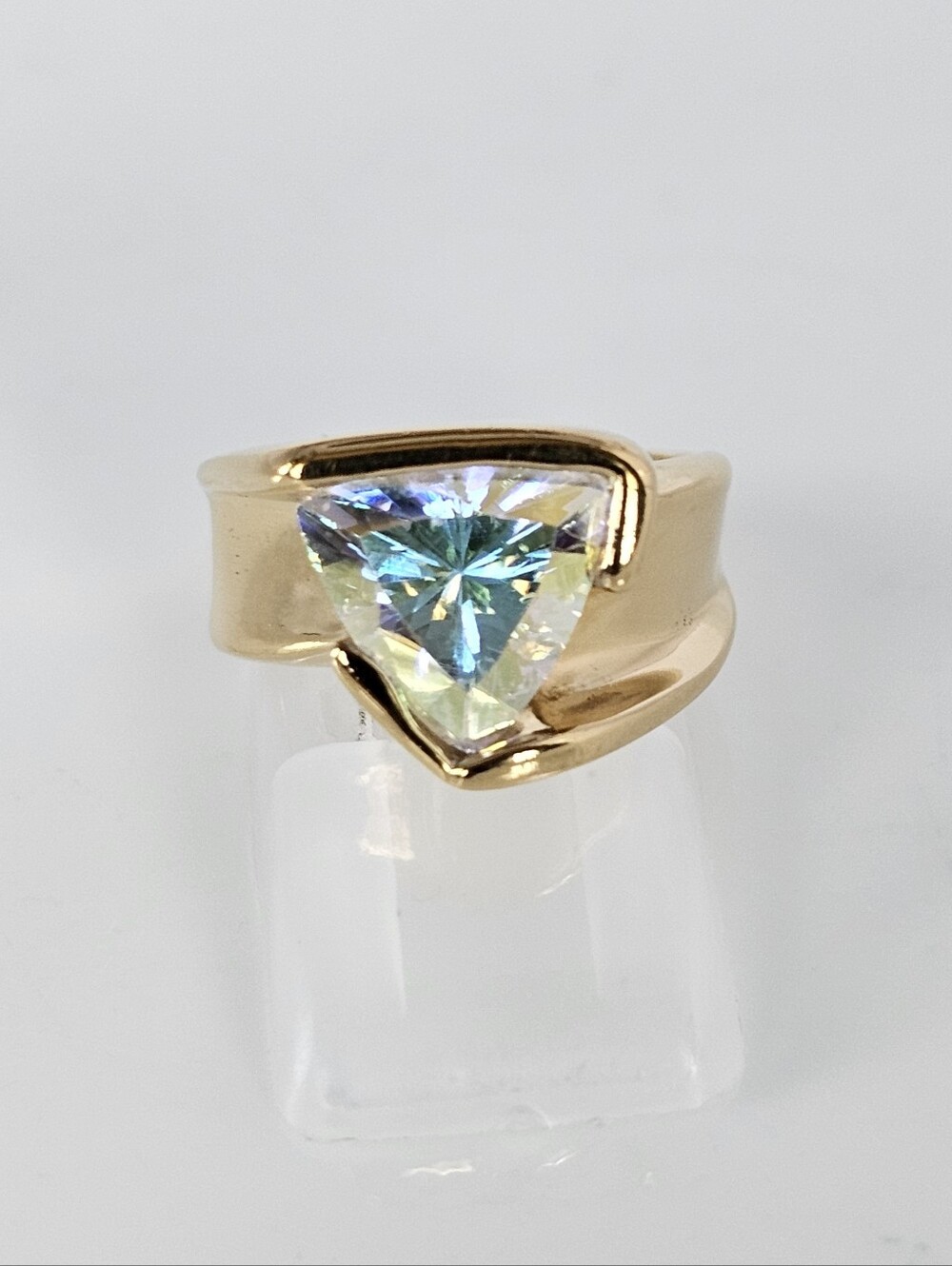 Vintage Mercury Mist Topaz Ring Yellow Gold Vermeil Size 6!